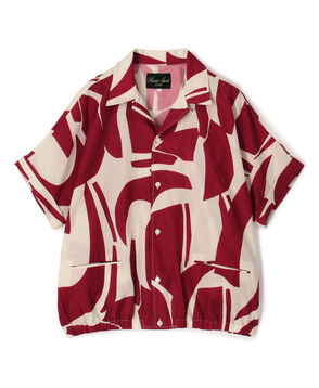 【別注】HAVERSACK ATTIRE 総柄プリント オープンカラーハーフスリーブシャツ