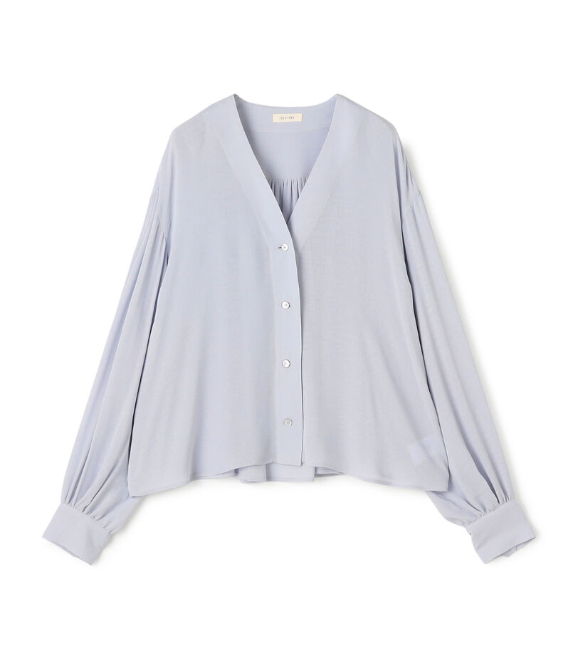 ダブルクレープ Vショートブラウス