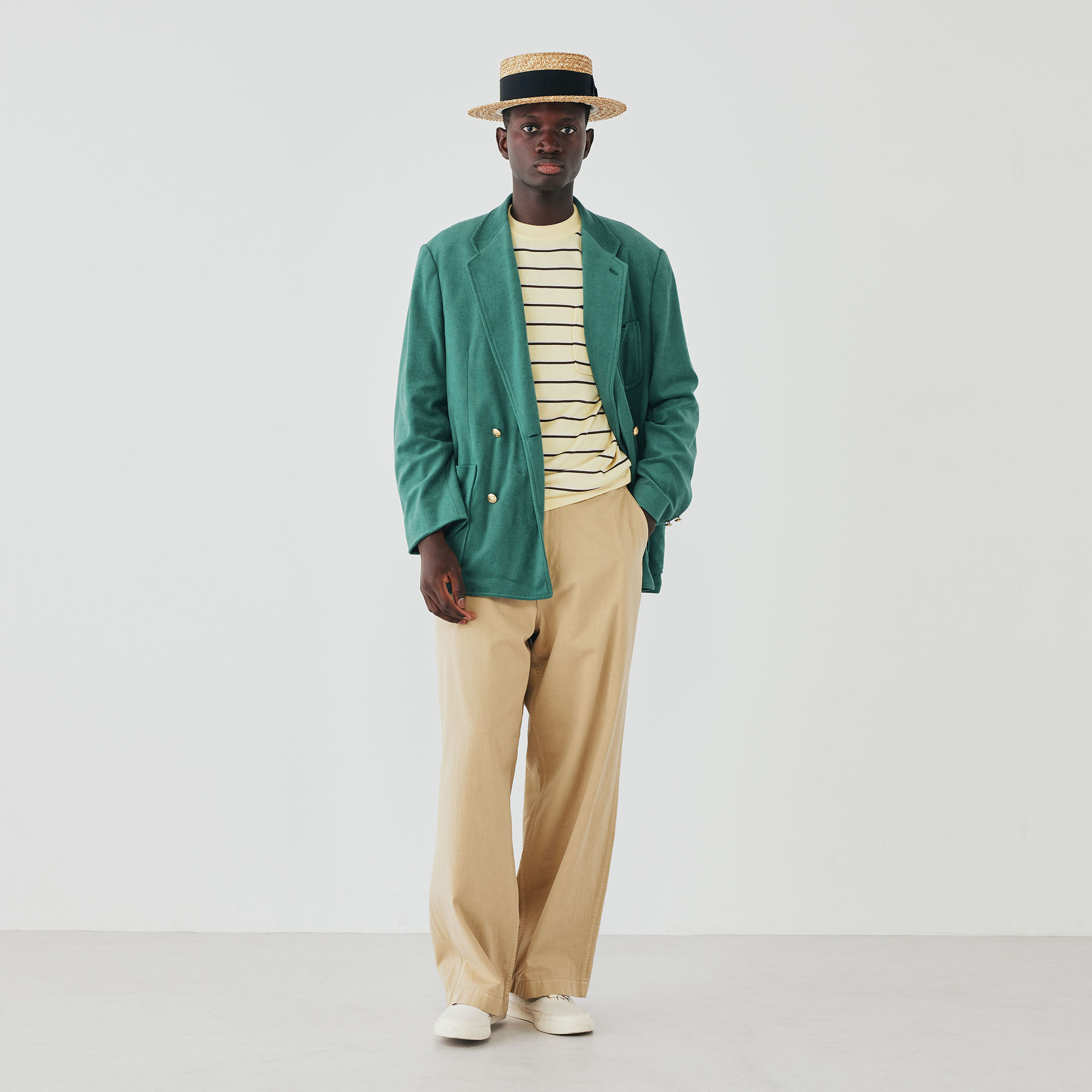 コットンウールナイロン パイル ダブルブレステッド4Bジャケット DONDY