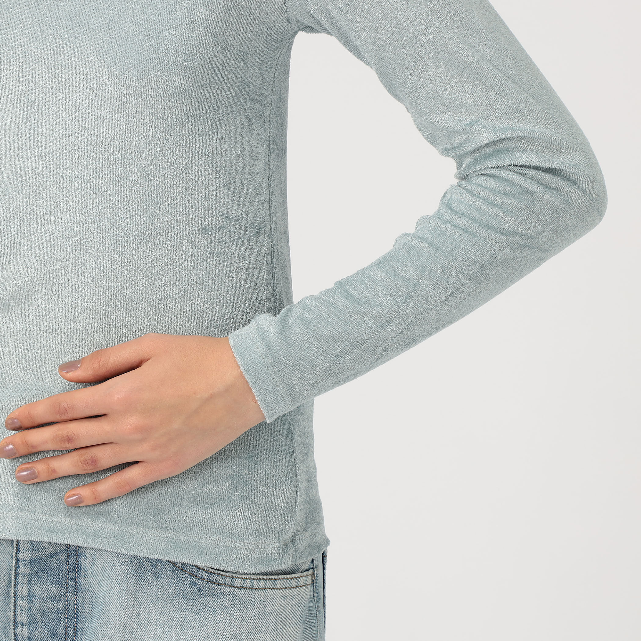 BASERANGE ベロア ロングスリーブプルオーバー