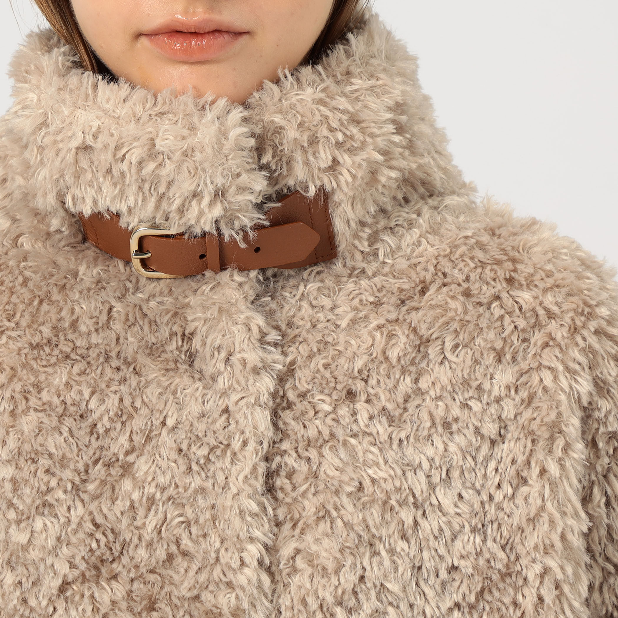 HERNO カーリーエコファー レザーベルトブルゾン｜トゥモローランド