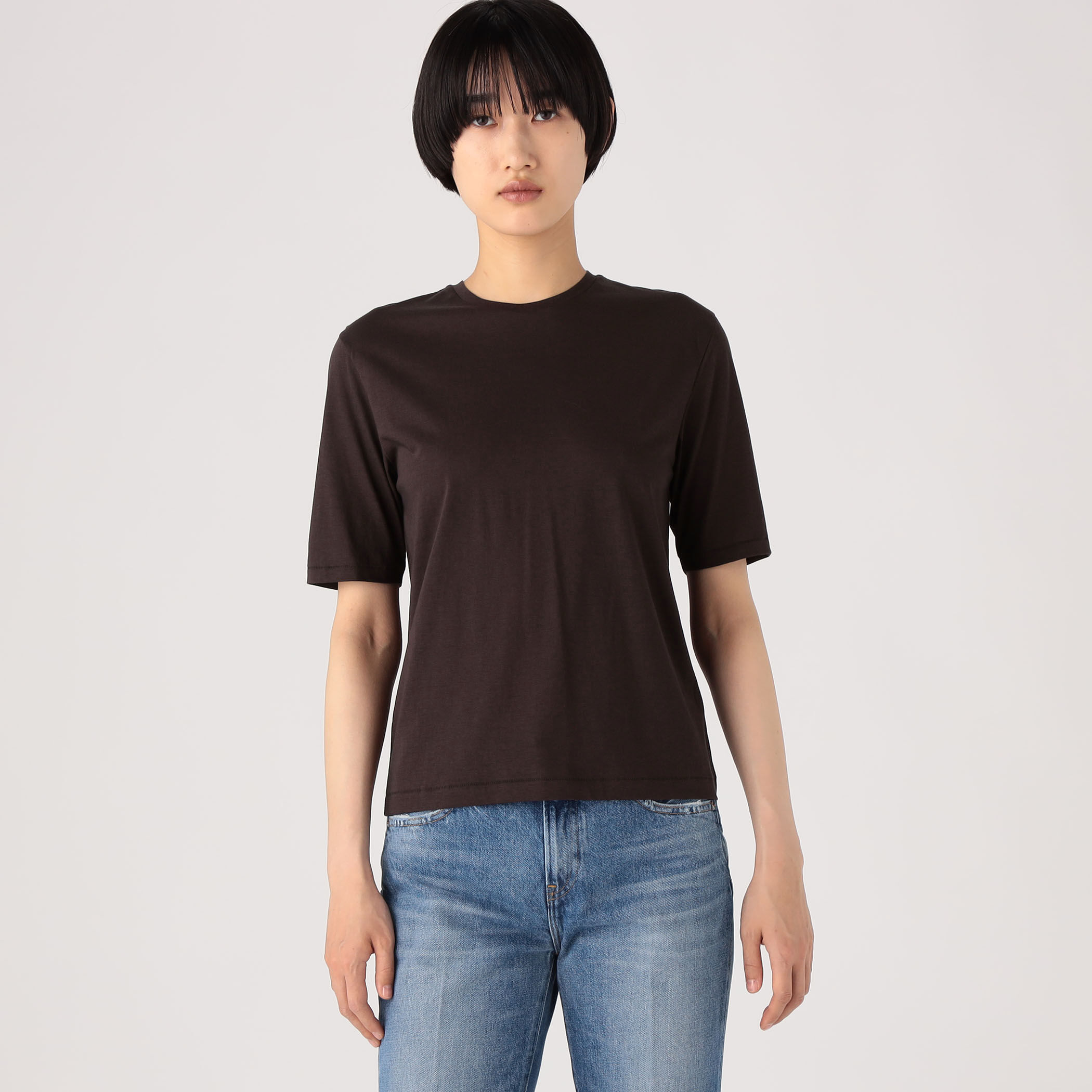 ATON ブラウン パーフェクトショートスリーブTシャツ　美品 SUVIN 60/2 | PERFECT LONG SLEEVE – ATON | エイトン
