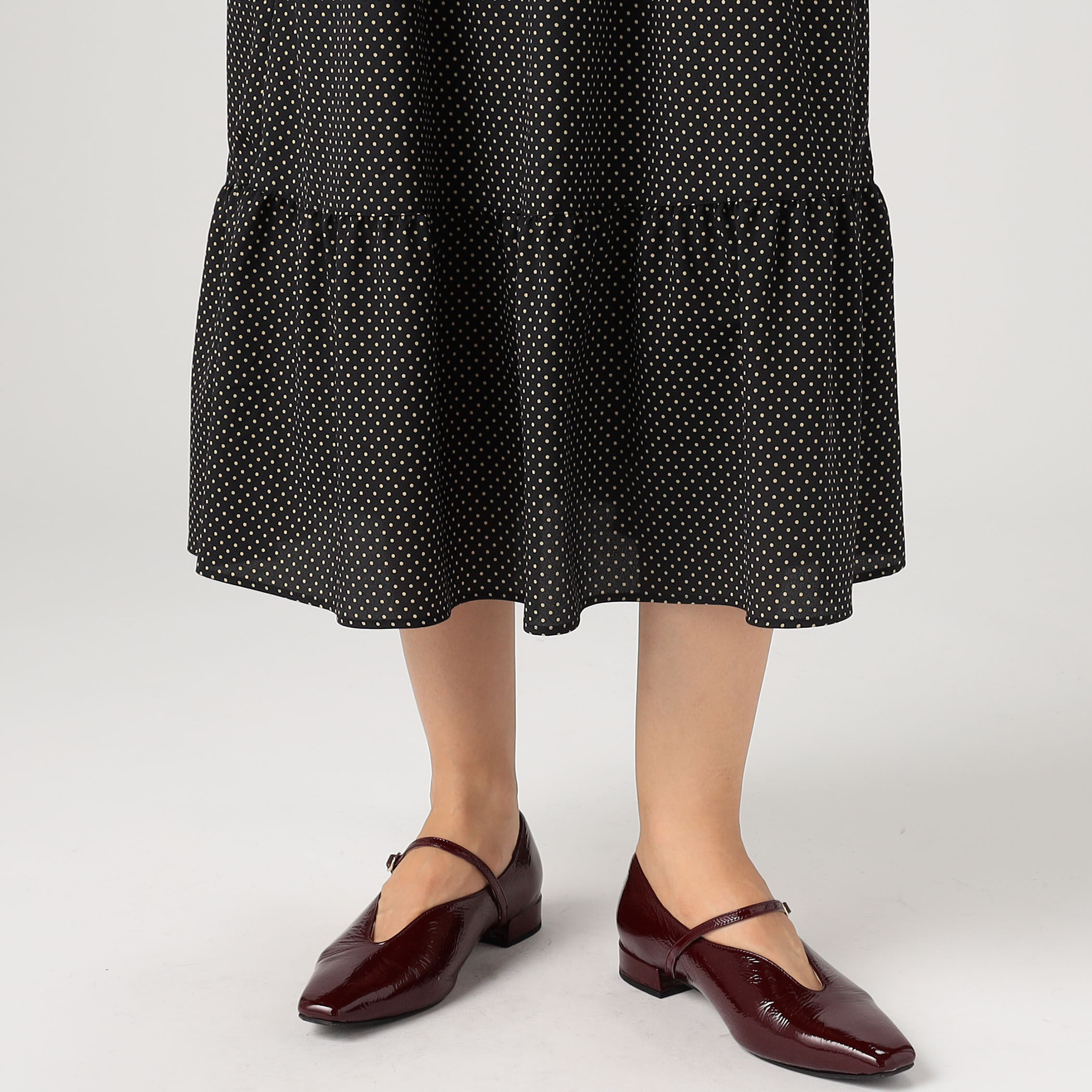 ミニドットプリント ティアードワンピース｜トゥモローランド 公式通販