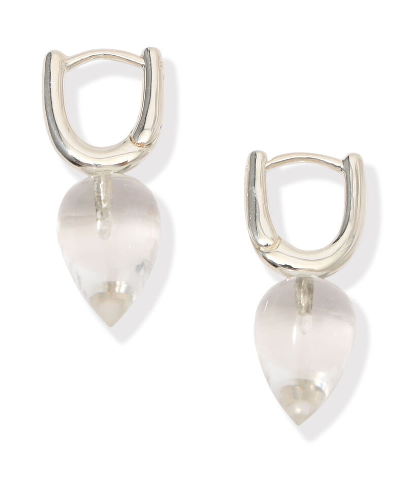 R.ALAGAN DEWDROP STONE HOOP EARRINGS