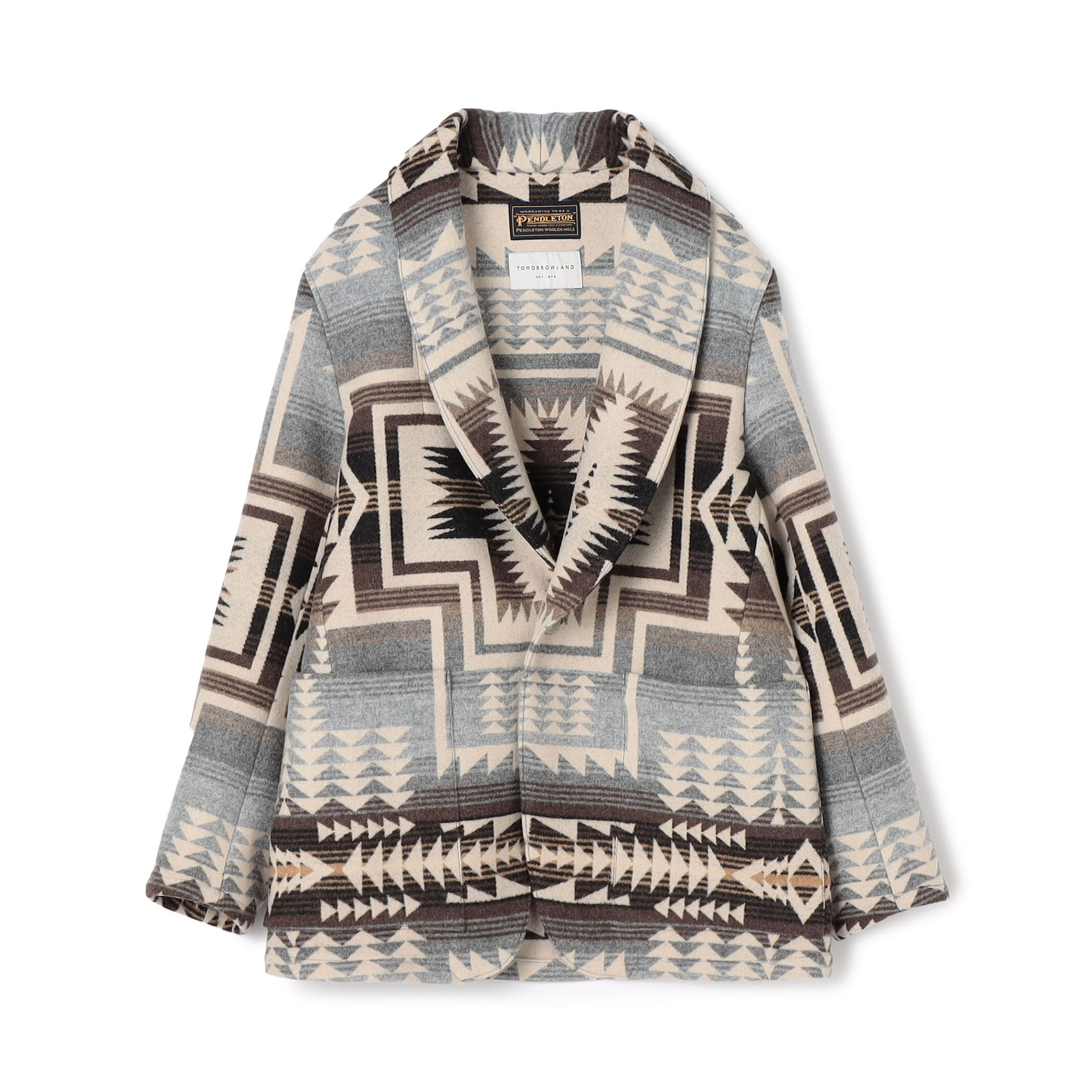 Pendleton 幾何学模様 ウールコート 42 80年代 Pendelton（ペンドルトン ）ウールコート・フェザー
