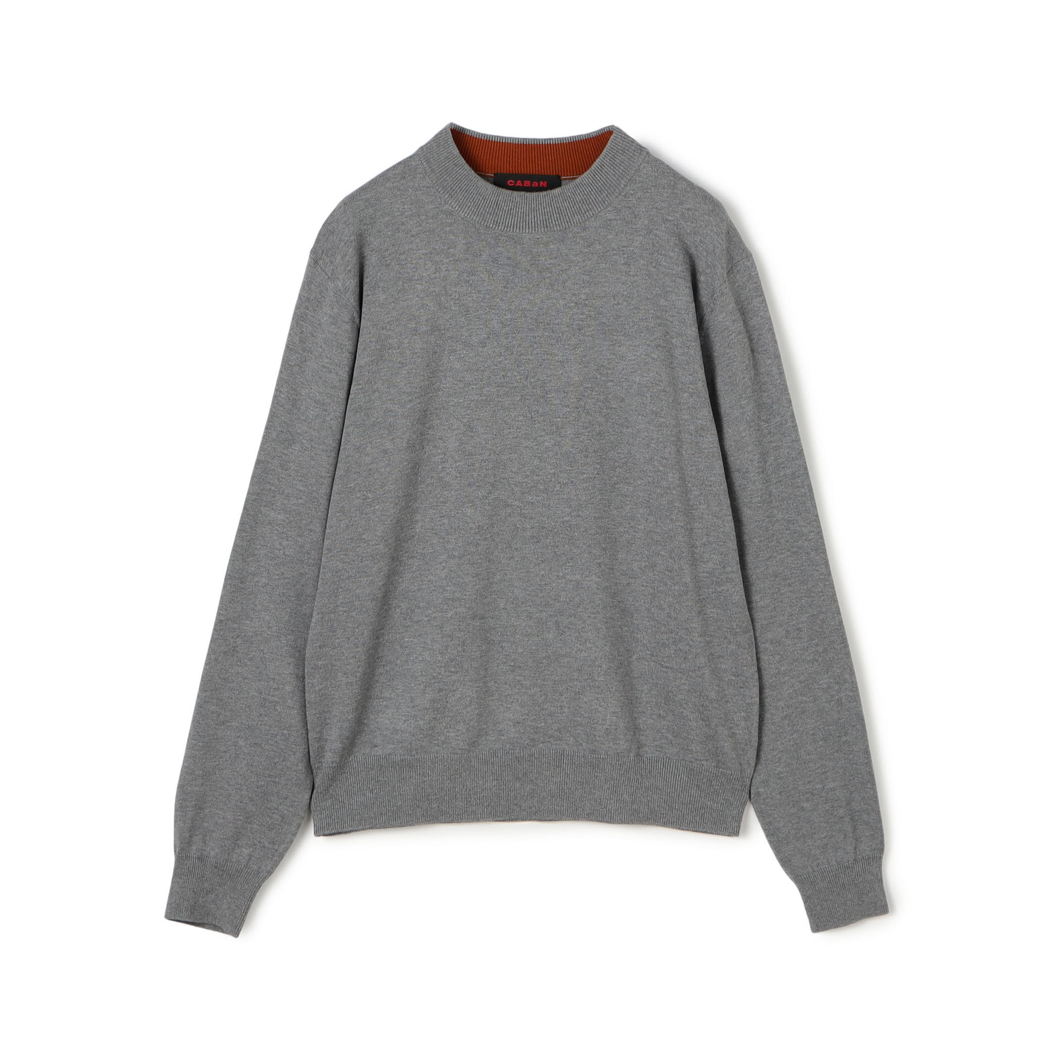 コットンカシミヤ プレーンモックネックプルオーバー