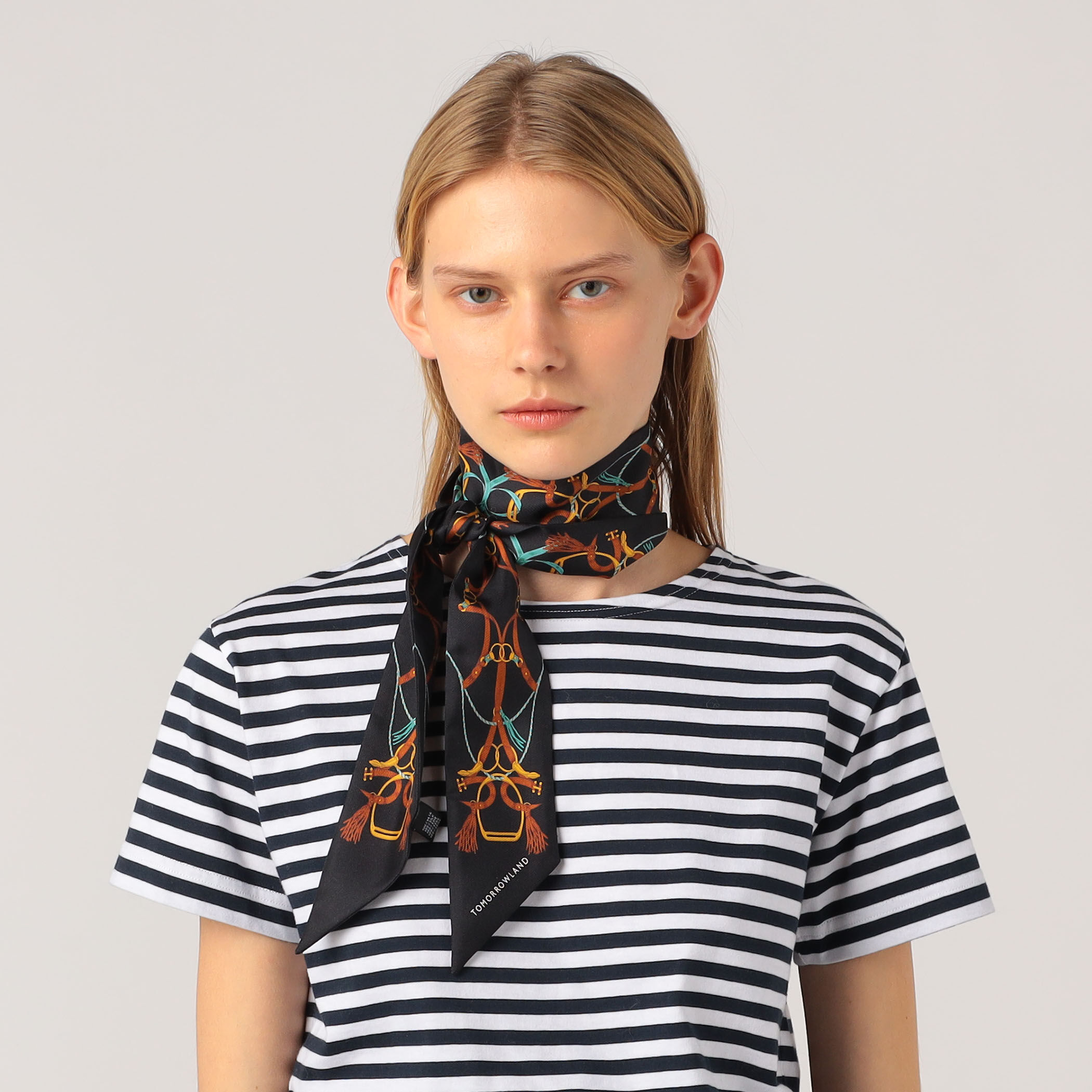 Atelier TOMORROWLAND TASSELシルク ボウタイスカーフ