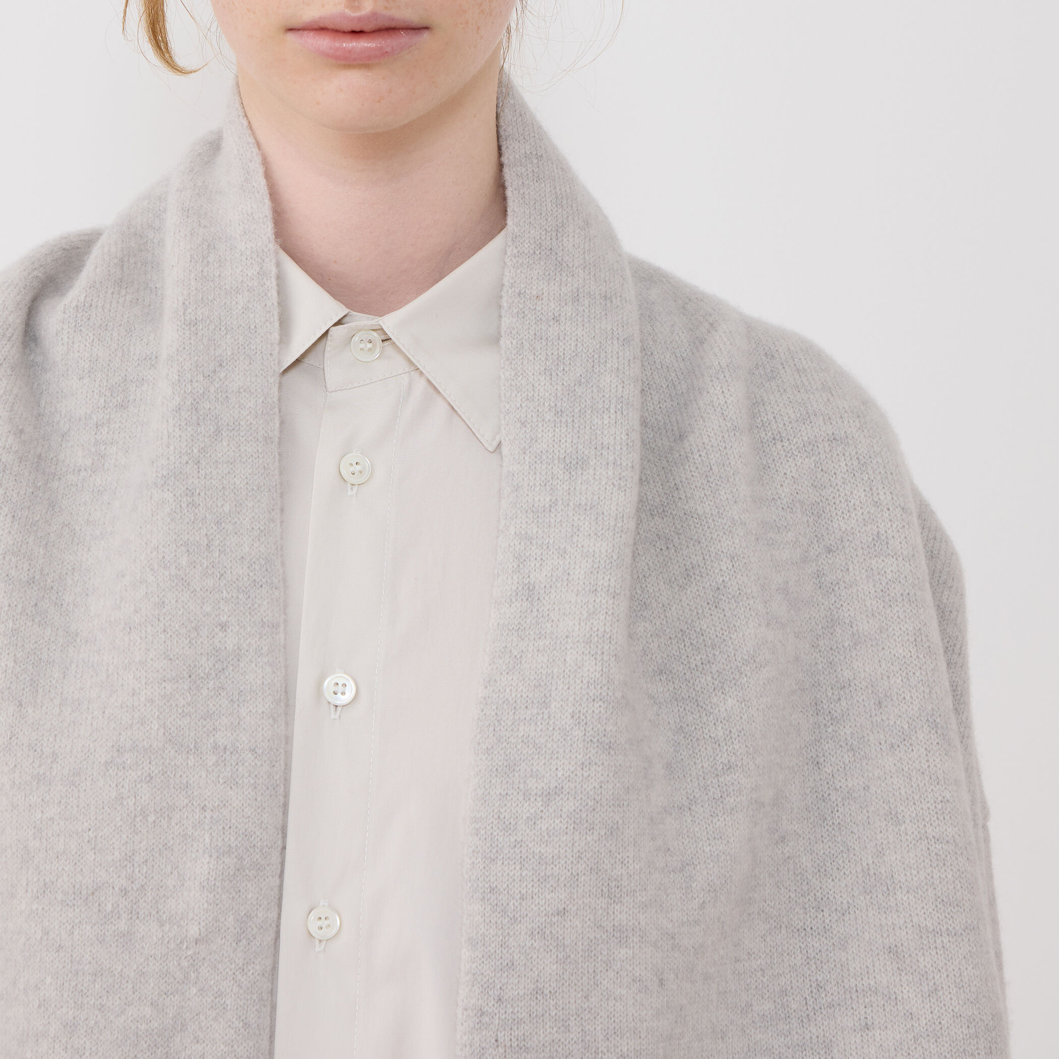 ウールダブルフェイスパイル ショールカラーショートコート