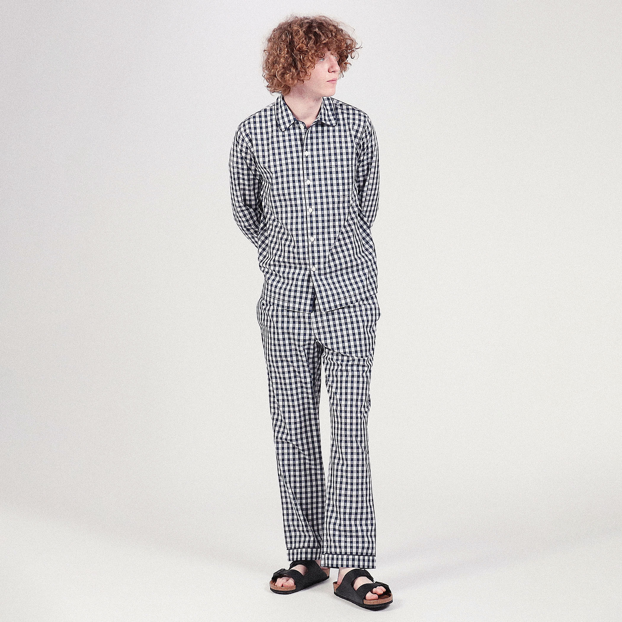 SLEEPY JONES LARGE GINGHAM コットン パジャマセットアップ｜トゥモローランド 公式通販