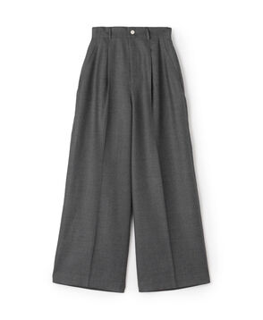 ウールナチュラルストレッチ タックワイドパンツ