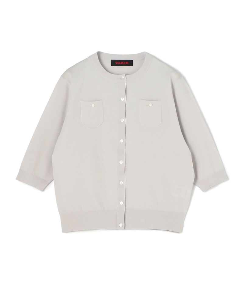 ファインポリエステル ハーフスリーブポケットカーディガン