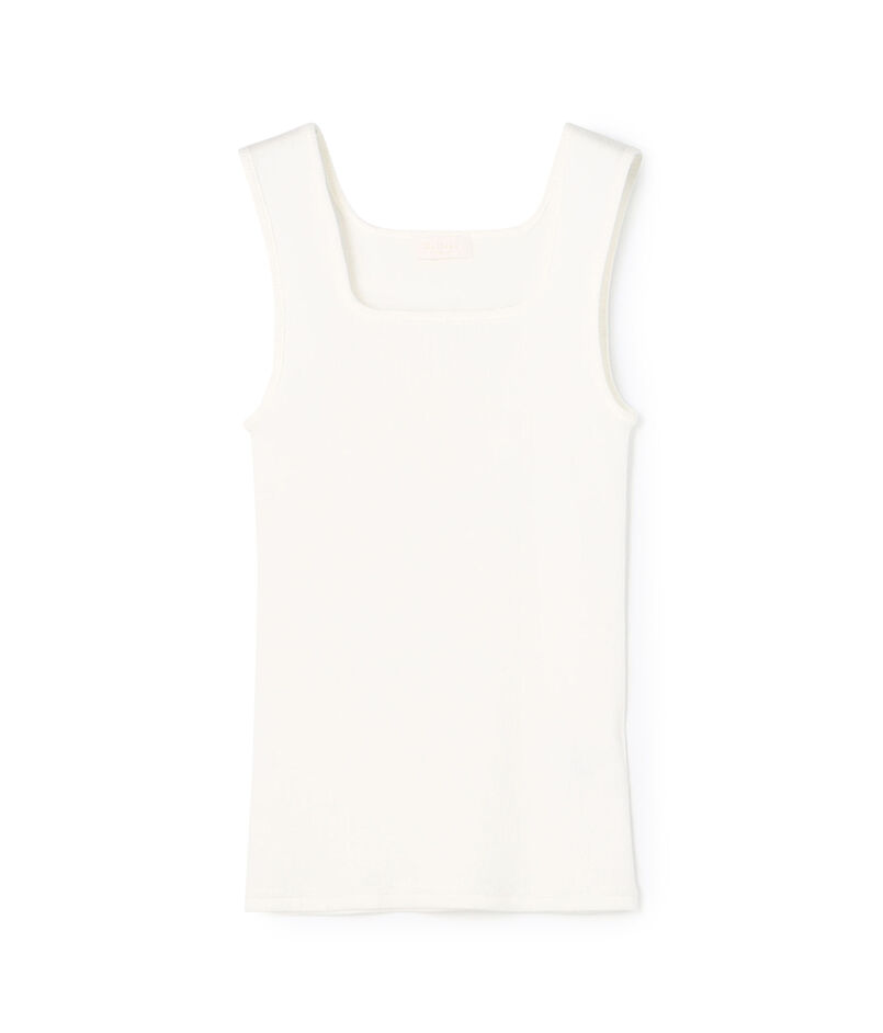 スーピマテレコ スクエアネックタンクトップ