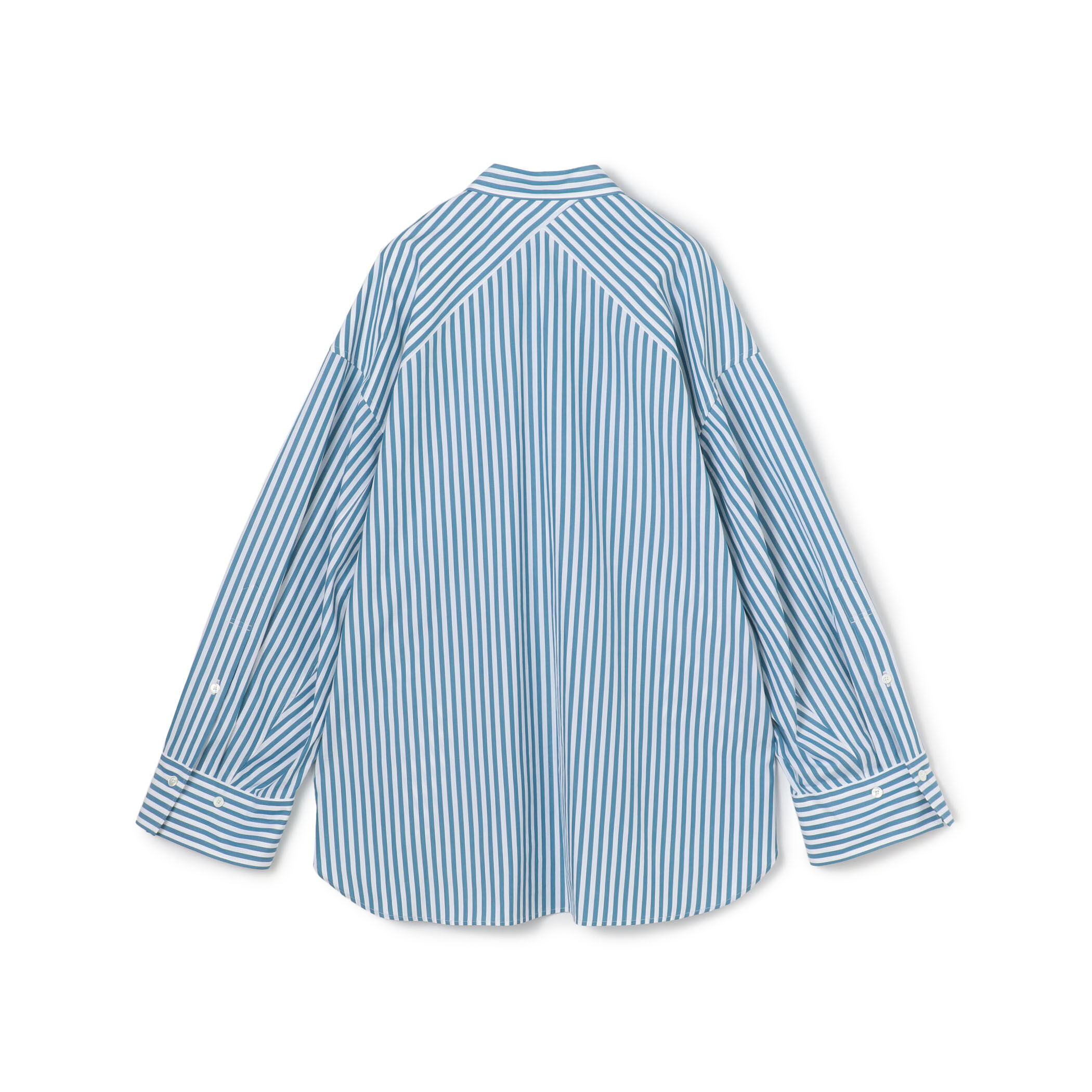 コットン ロンドンストライプドロップショルダーシャツ