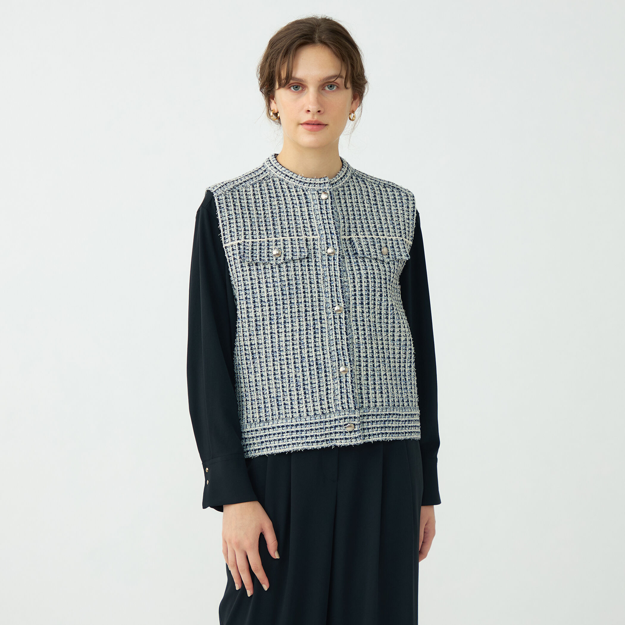 ミックスツイード ショートベスト｜トゥモローランド 公式通販