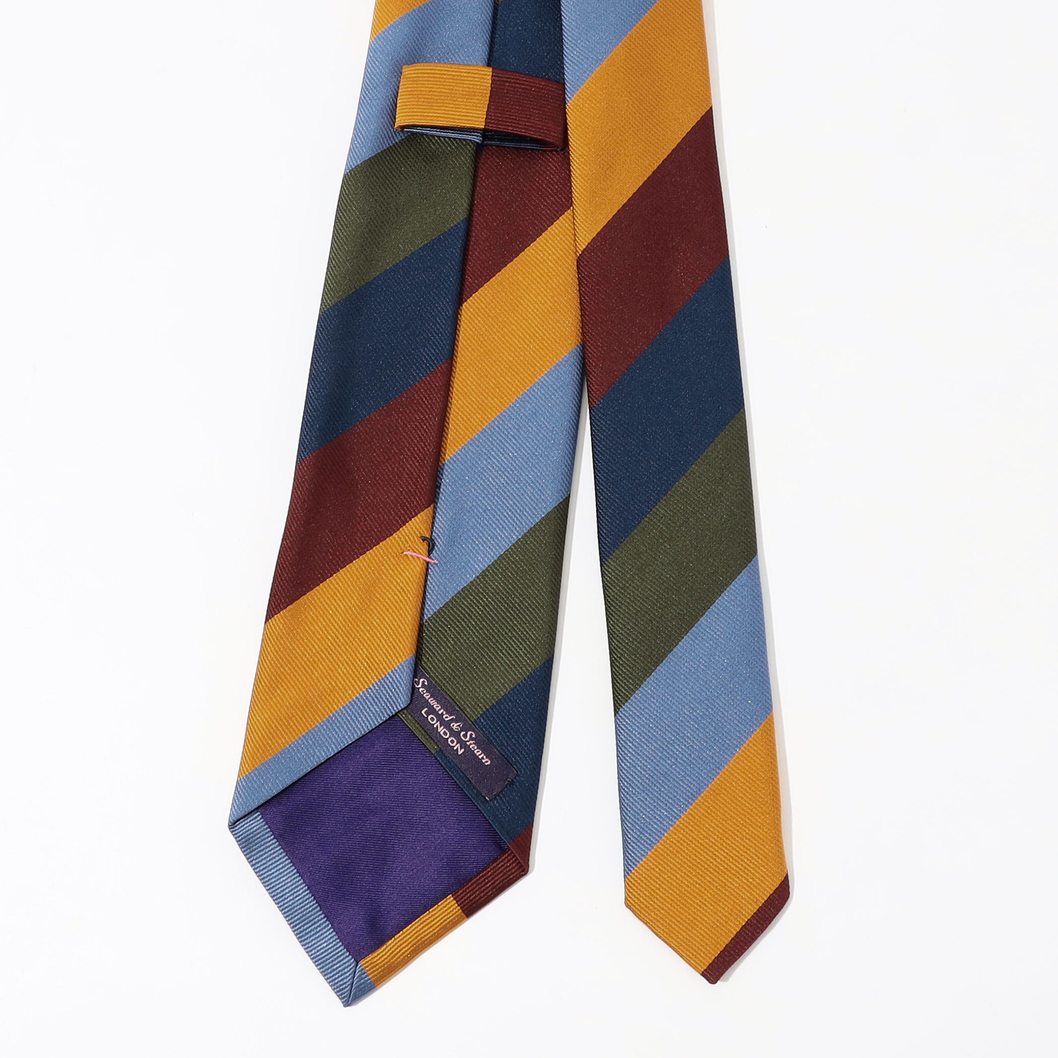 Seaward＆Stearn シルク マルチレジメンタルストライプネクタイ