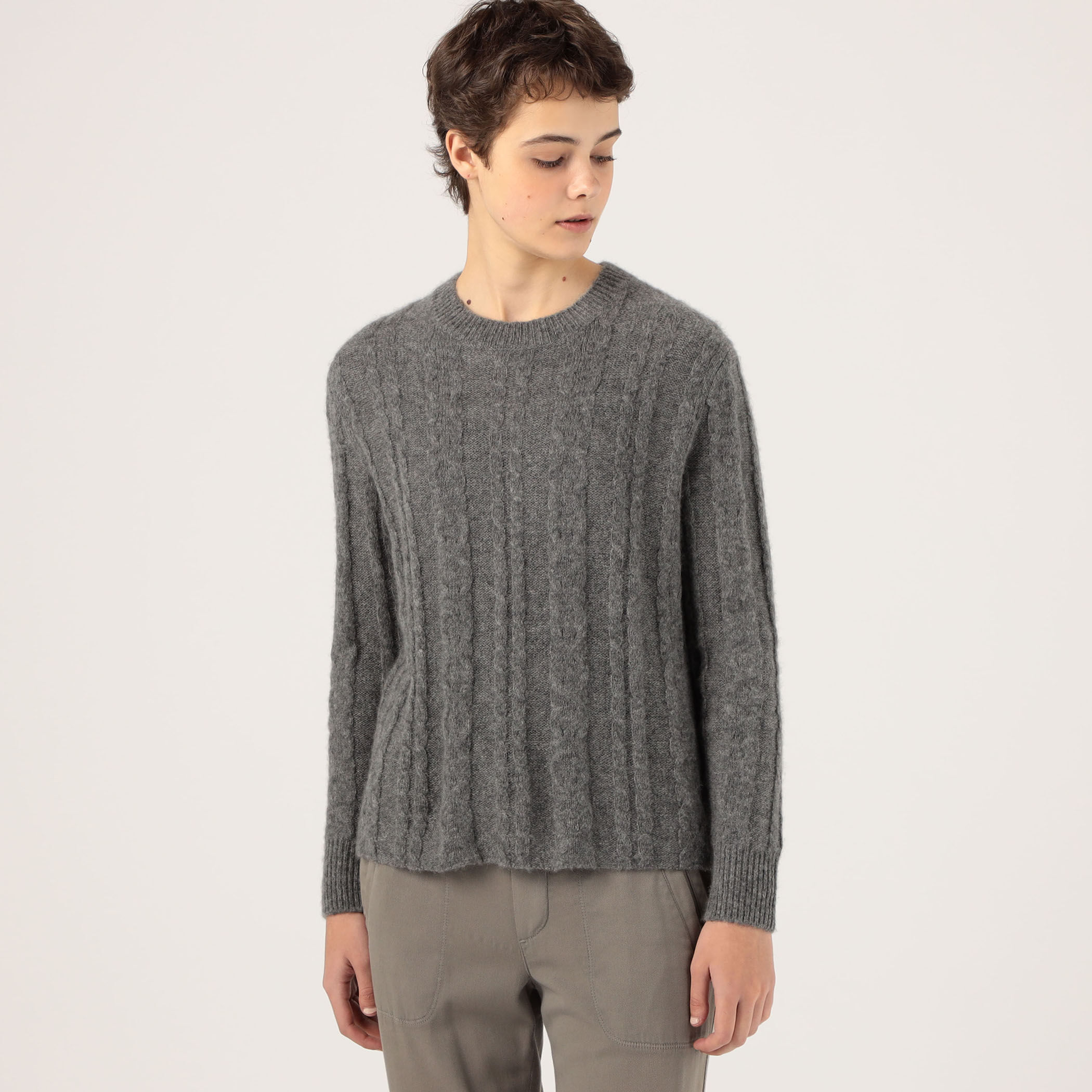 カシミヤケーブル クルーネックプルオーバー WLTC3902