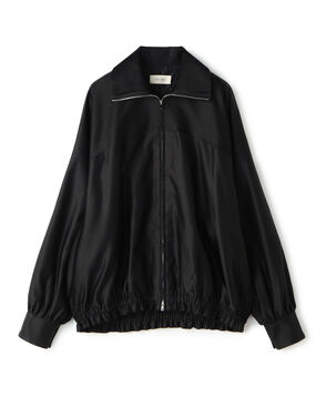 トリアセテートシルクサテン ジップアップブルゾン