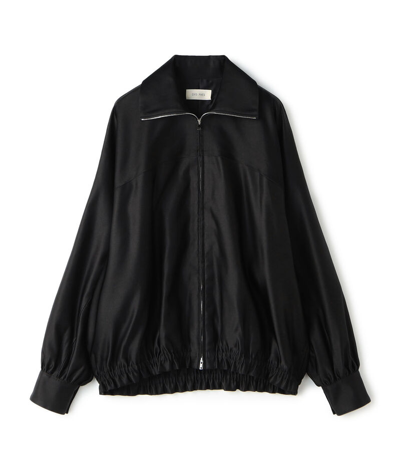 トリアセテートシルクサテン ジップアップブルゾン