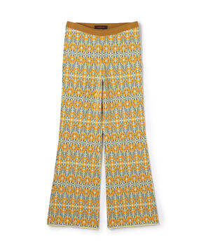 CABaN コットンカシミヤストレッチ ジャカードプリントニットパンツ