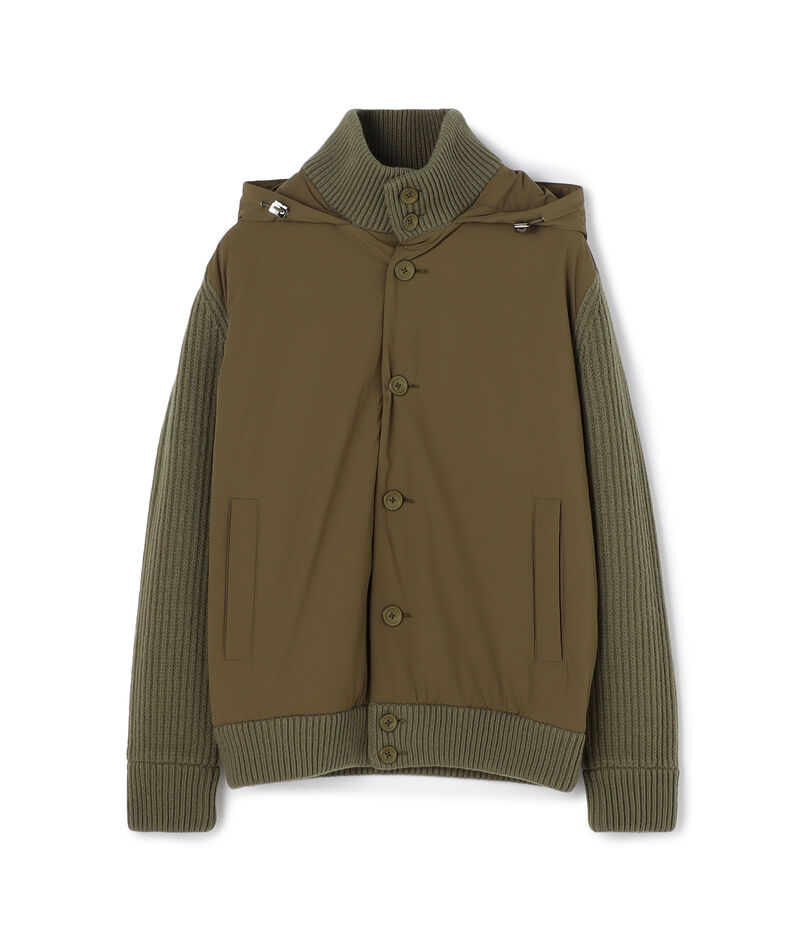 HERNO Nylon combination hooded Knits blouson
