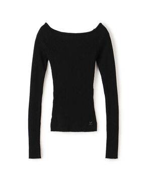 Courreges OFF SHOULDER RIB KNIT TOP