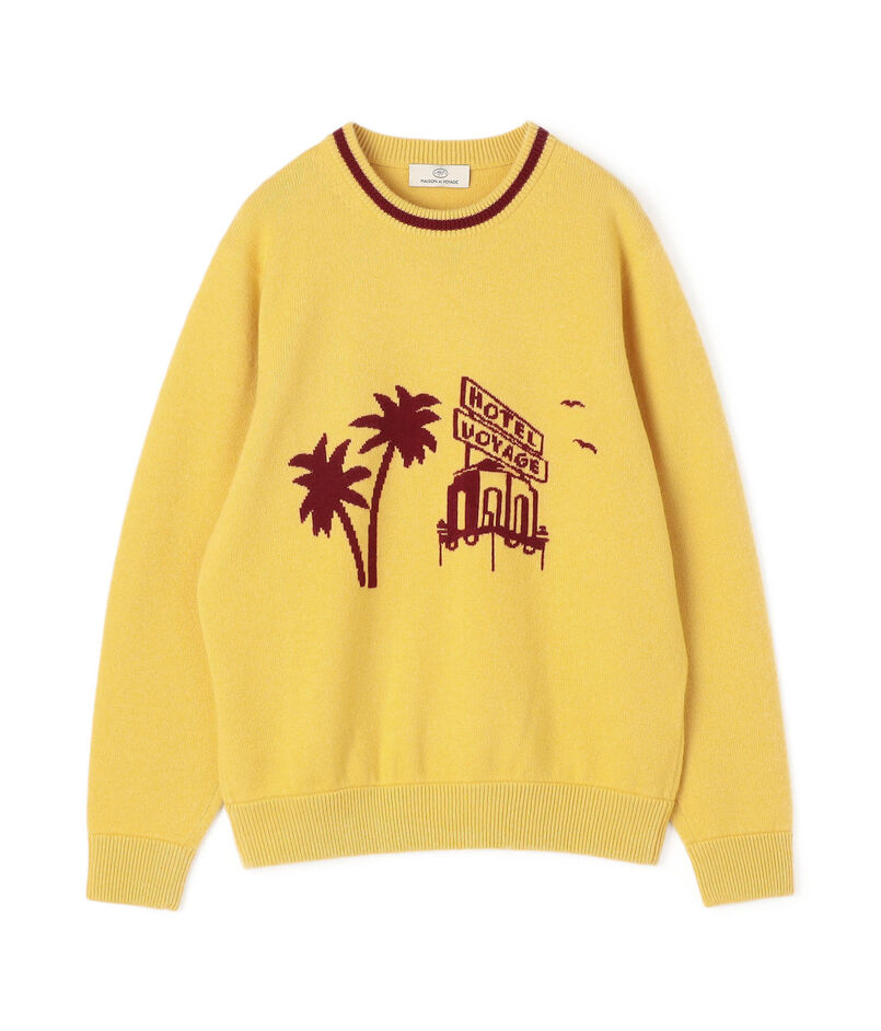 カシミヤ ロゴ クルーネックプルオーバー