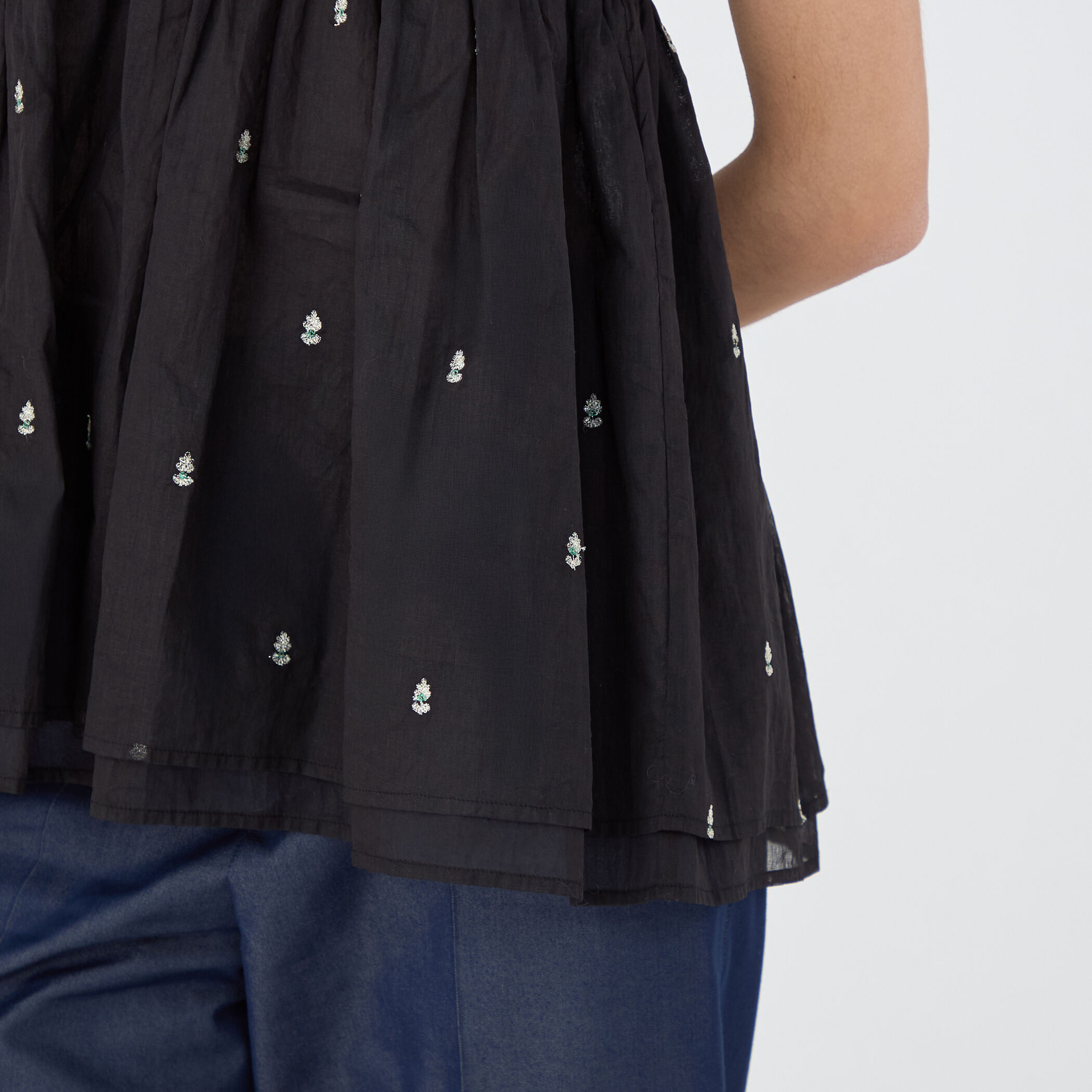 【ne Quittez pas】キャミソールトップス 別注】ne Quittez pas BLACK POPLIN ORGANZE キャミソール