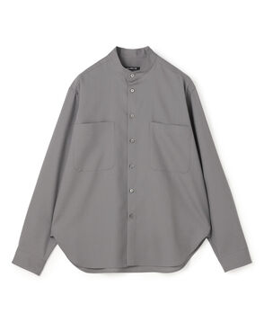 ウォッシャブルトロピカル バンドカラーシャツ