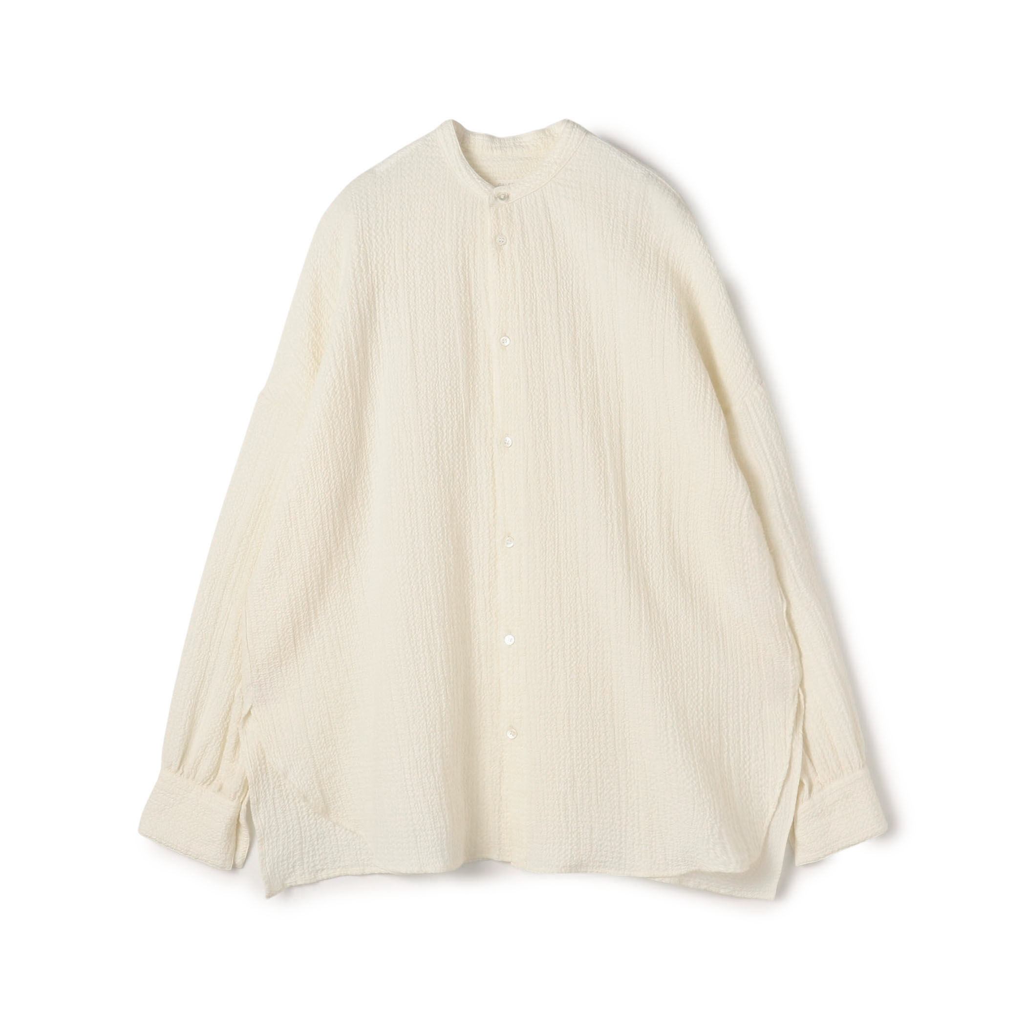 エアリーサッカー スタンドカラーロングシャツ｜トゥモローランド 公式通販