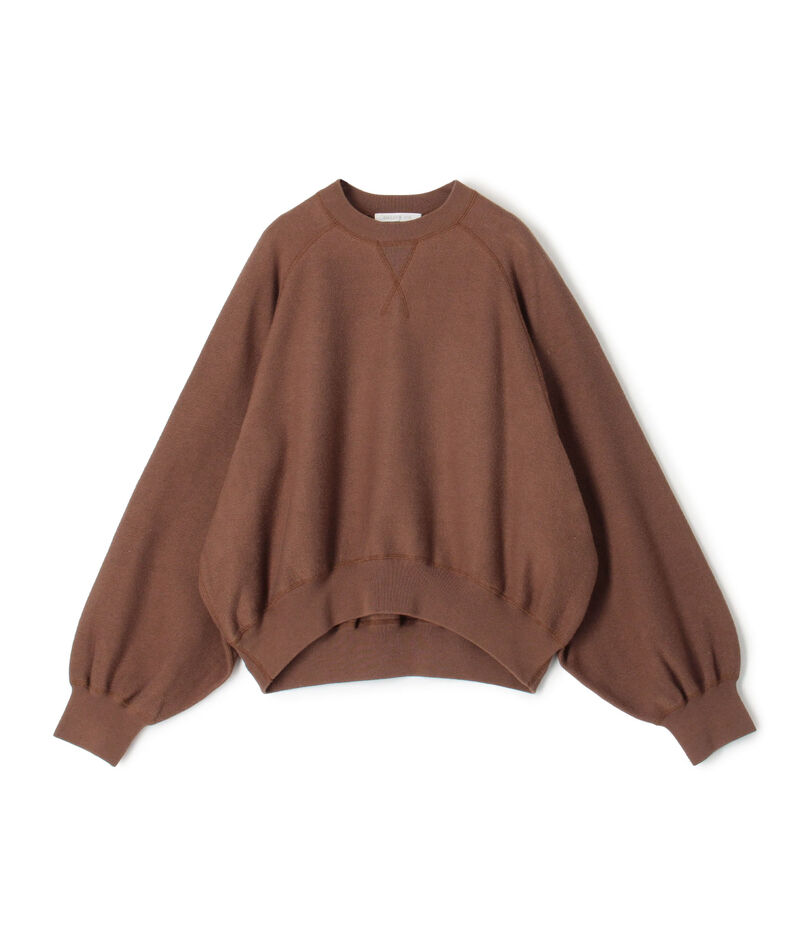 コットンナイロンスエットニット クルーネックプルオーバー