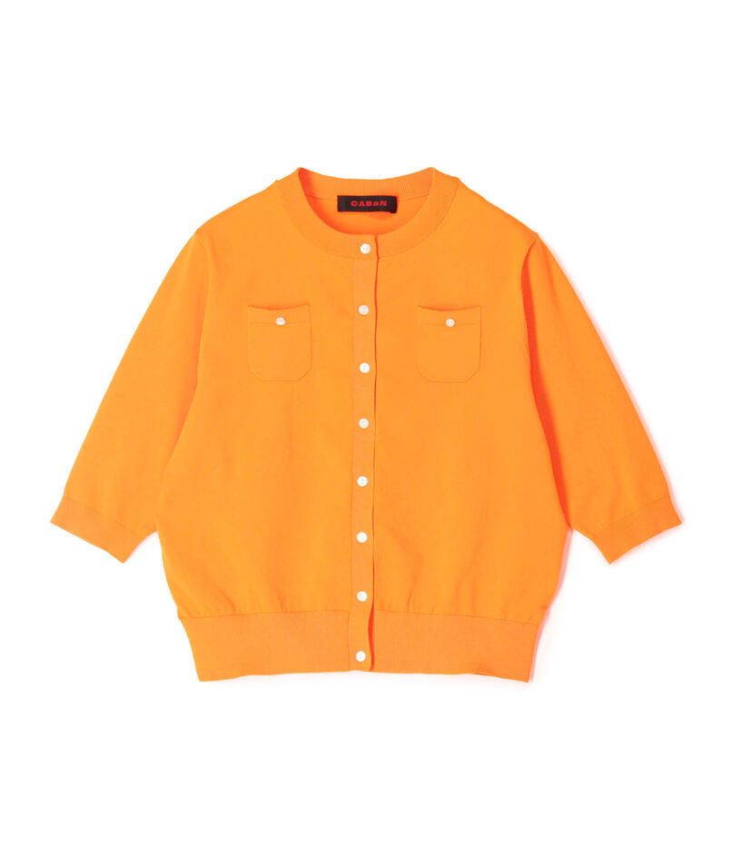 ファインポリエステル ハーフスリーブポケットカーディガン