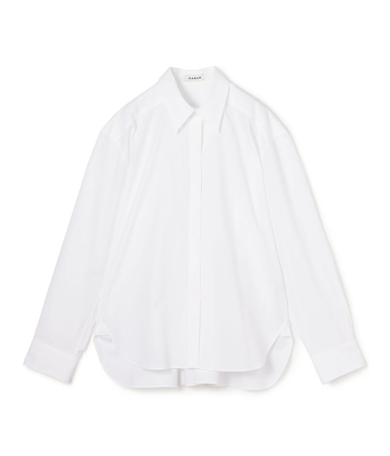 コットンハイカウントタイプライター バックタックシャツ