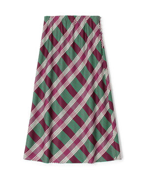 ポリエステルプリント フレアミディスカート