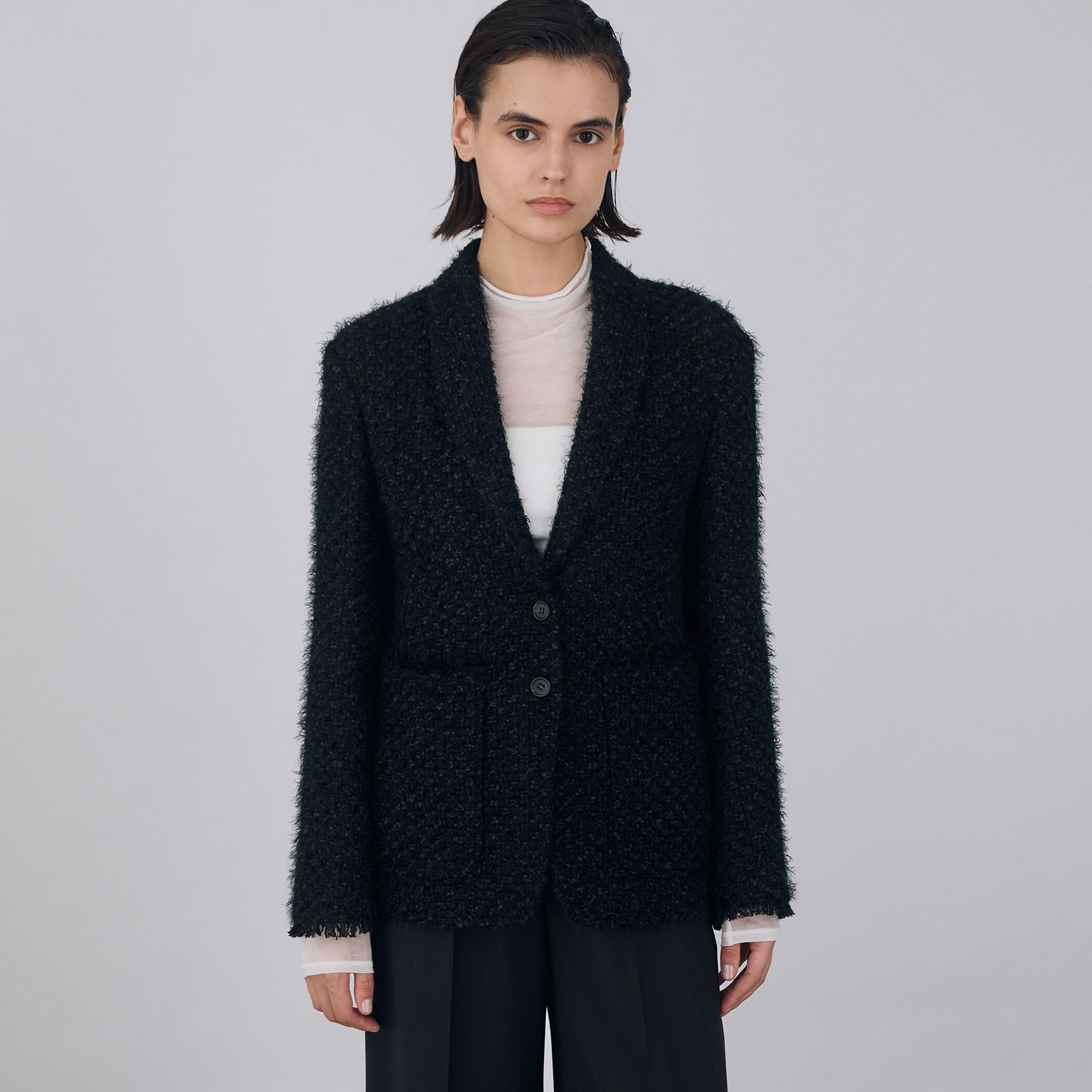 【TWILL】ショールカラーライクジャケット(black） TWILL ツイル ショールカラーライクジャケット BLACK