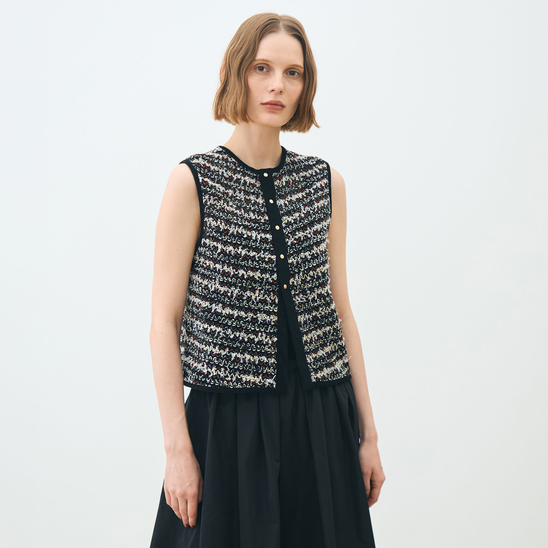 定価以下　2025AW ファンシートリコット フロンタブルジレ 2025AW ファンシートリコット フロンタブルジレ