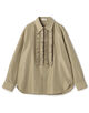 シルクコットンクロス フロントフリルシャツ