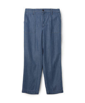 リヨセルデニム バックシャーリング ベイカーパンツ