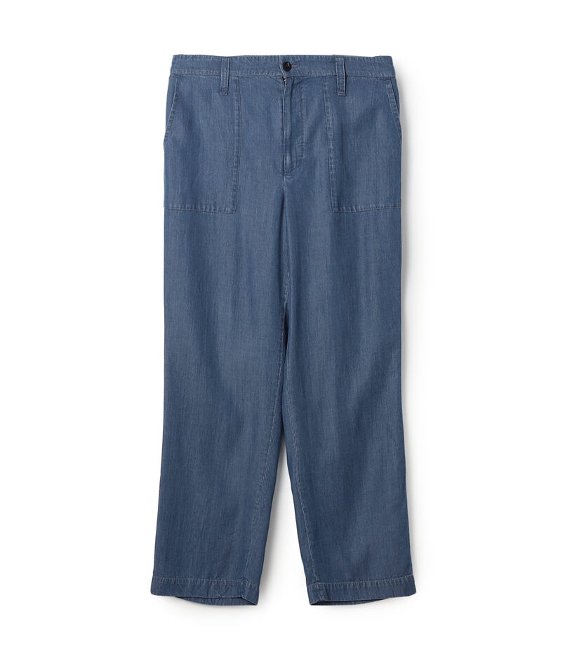 リヨセルデニム バックシャーリング ベイカーパンツ