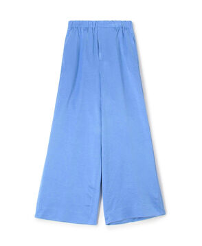 コットンシルクリンクルサテン ワイドパンツ