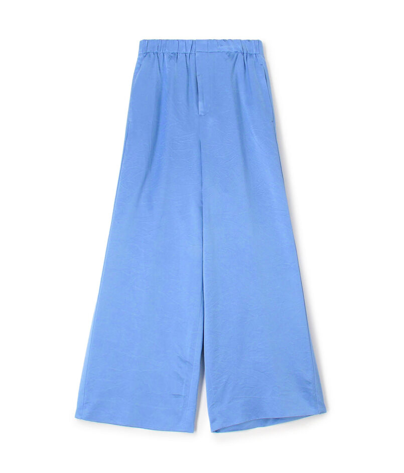 コットンシルクリンクルサテン ワイドパンツ