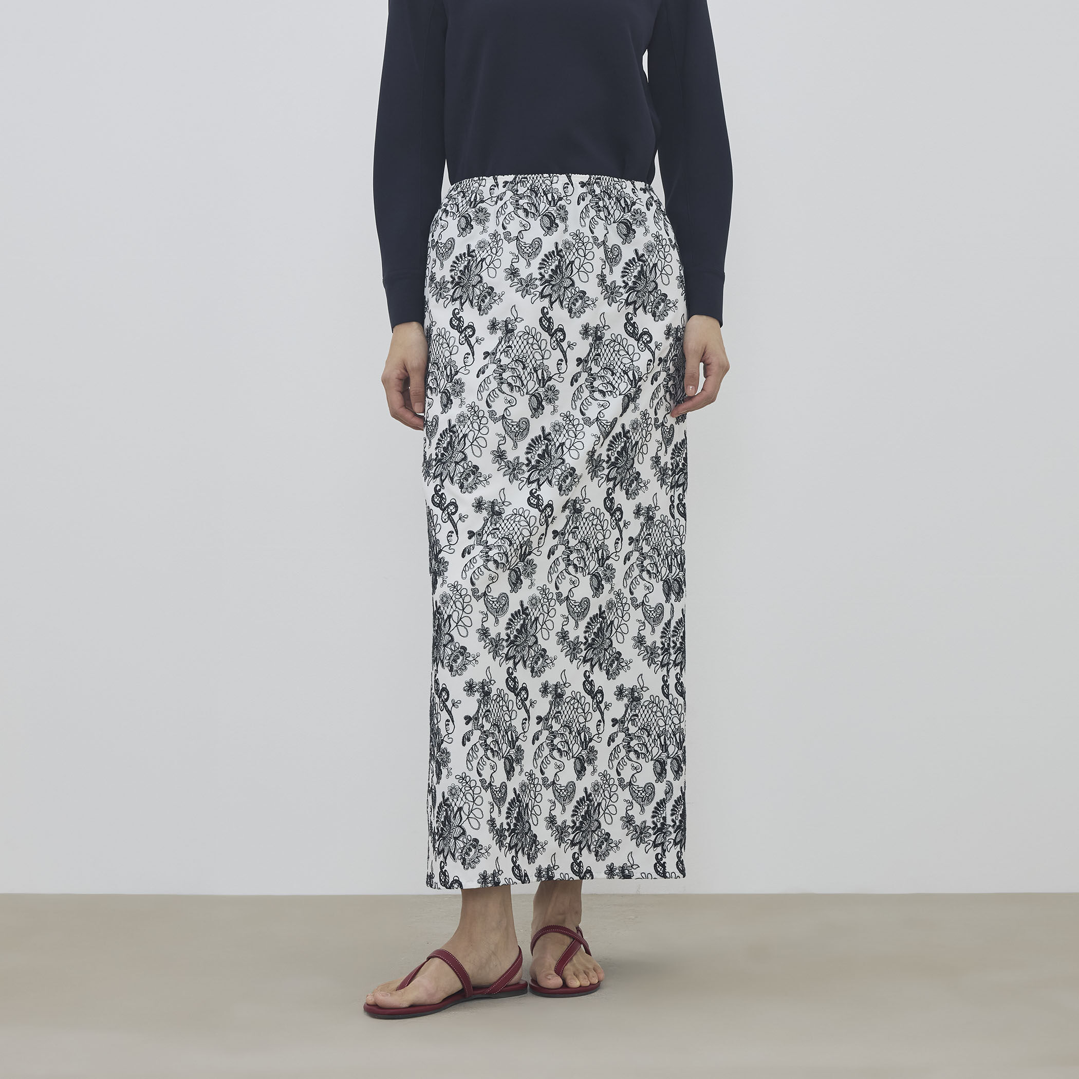 マリンレースエンブロイダリー エラスティックスカート