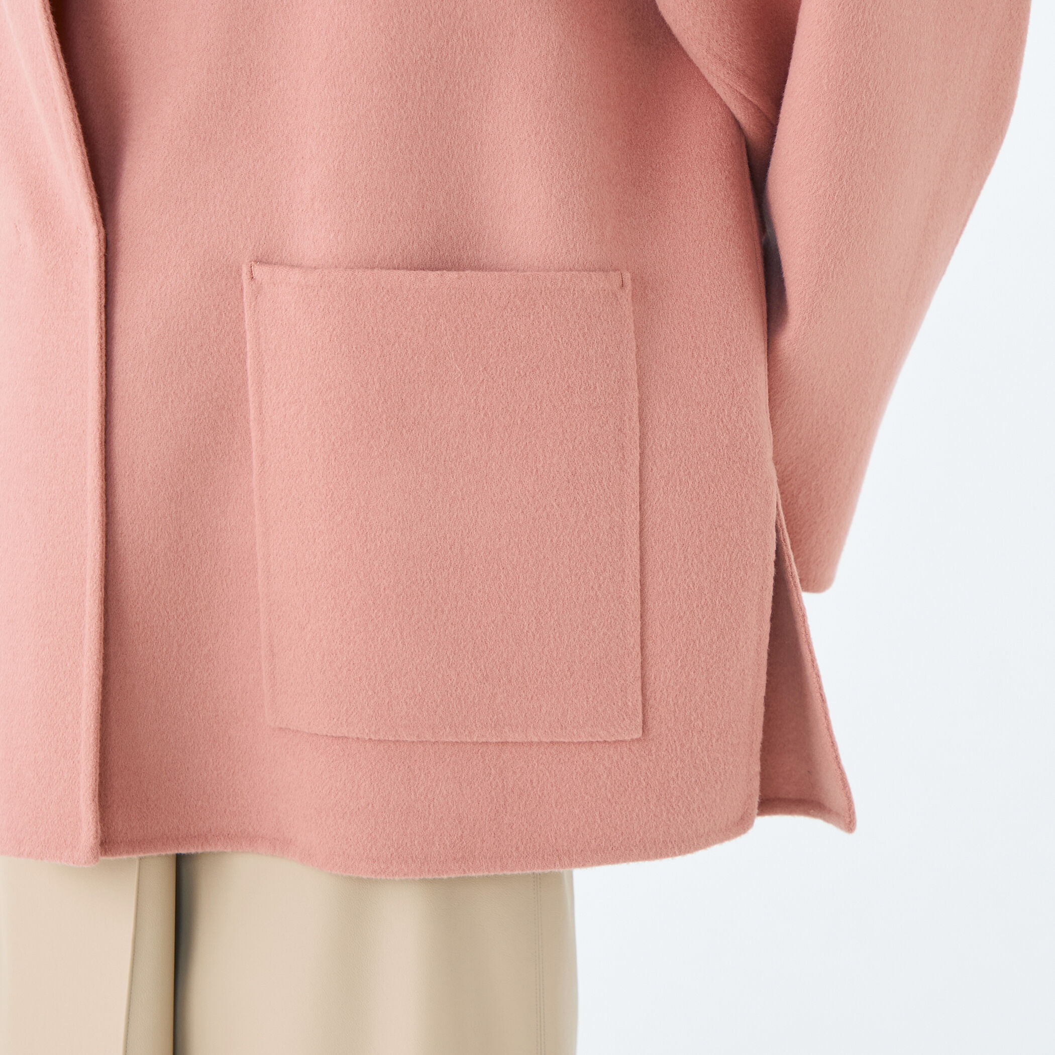 プレミアムウールリバー オープンカラーショートコート