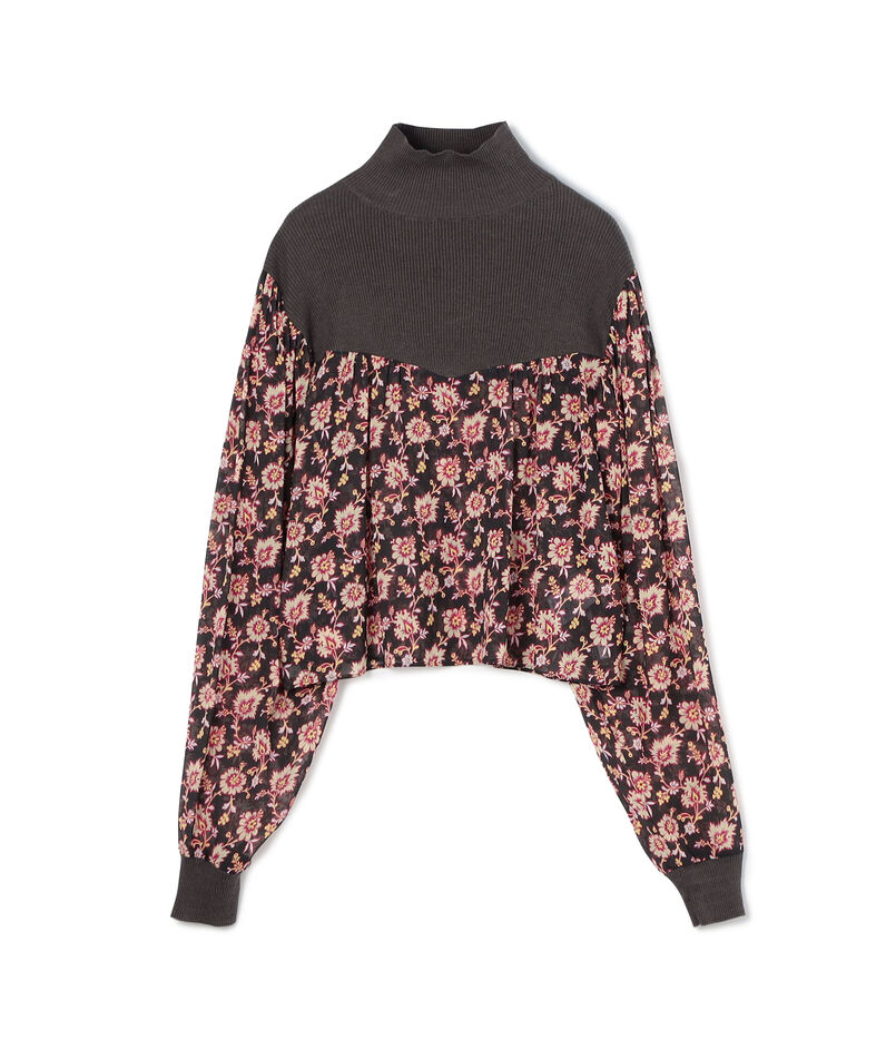 プリントニット コンビプルオーバー