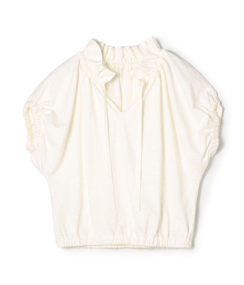 スラブジャージー ドローストリングプルオーバー