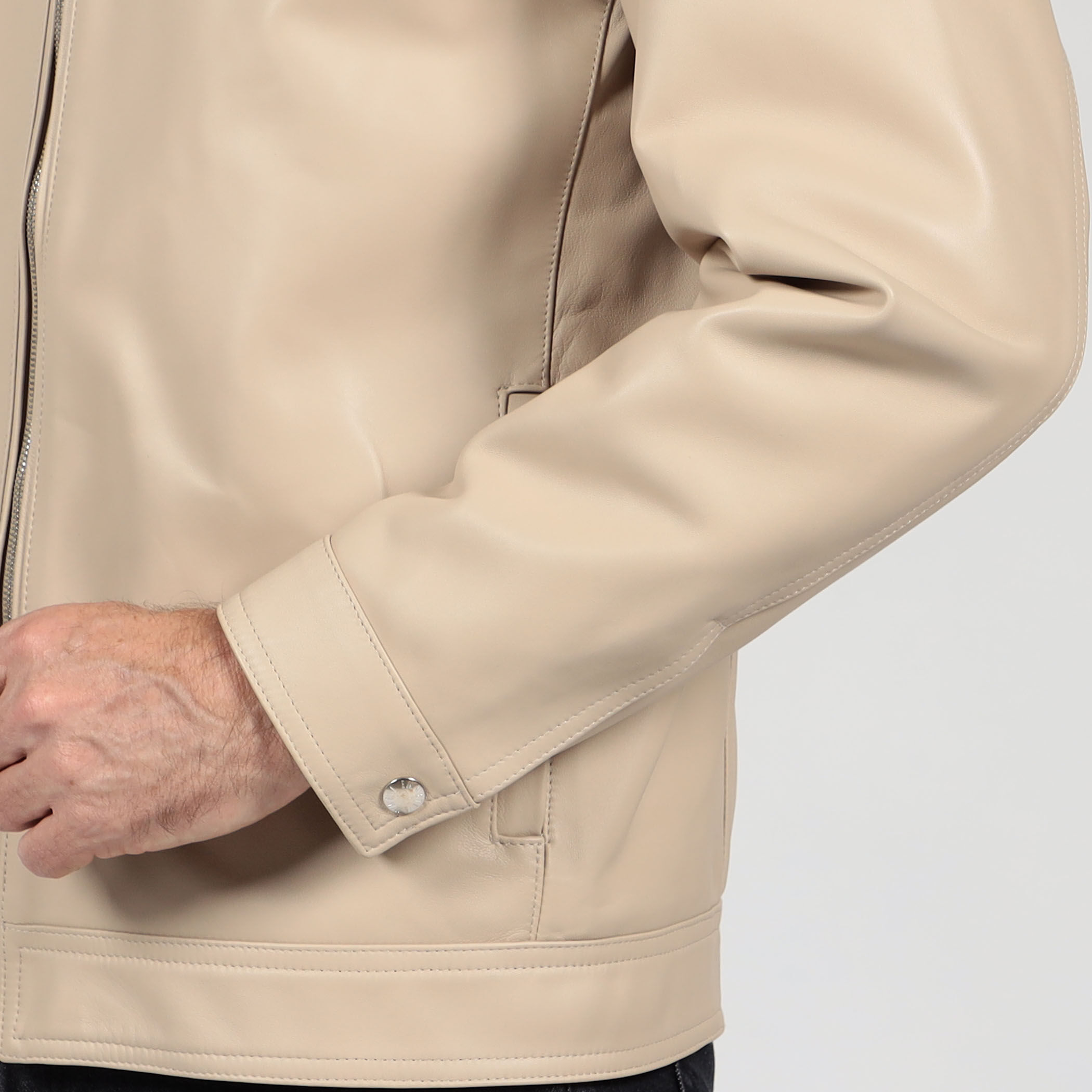 別注】 EMMETI ラムレザー シングルライダースブルゾン