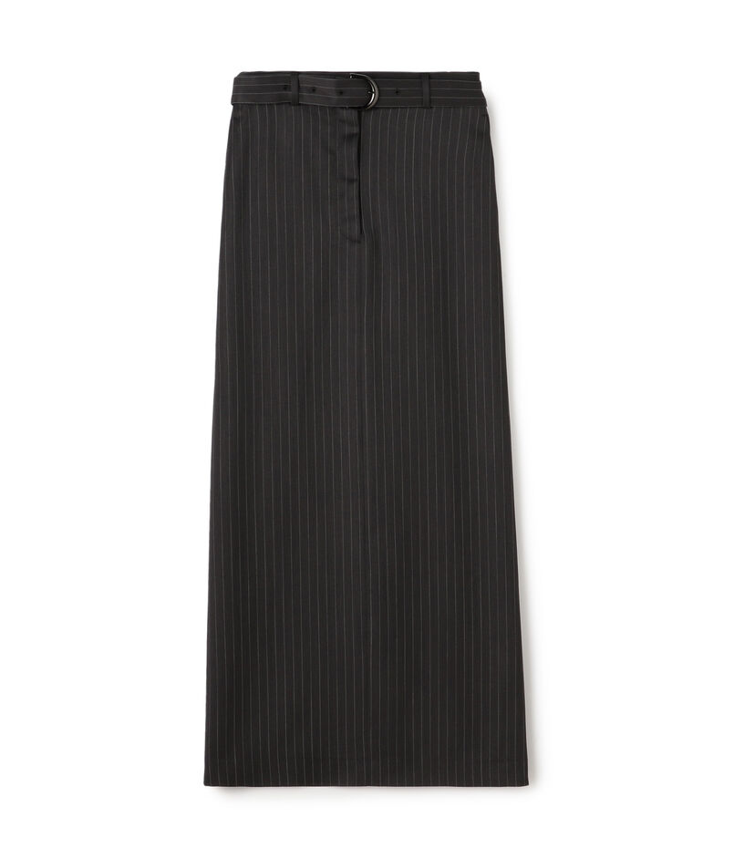 Wool doeskin belted straight Skirts