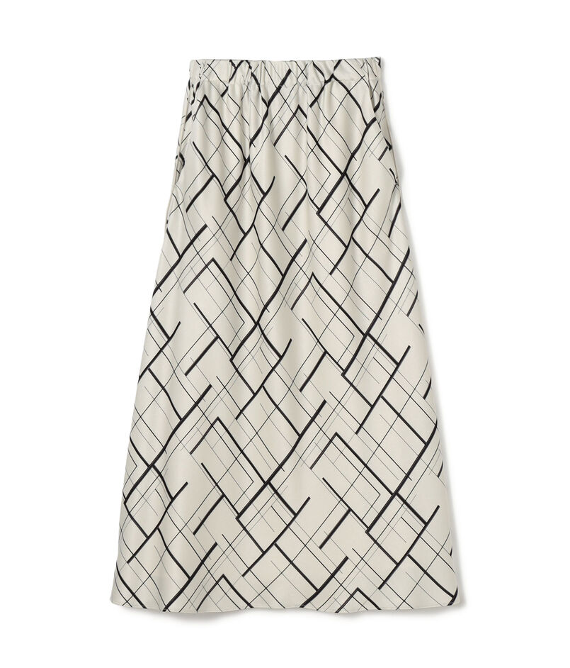 ウィンドウフレームプリント セミマーメイドスカート