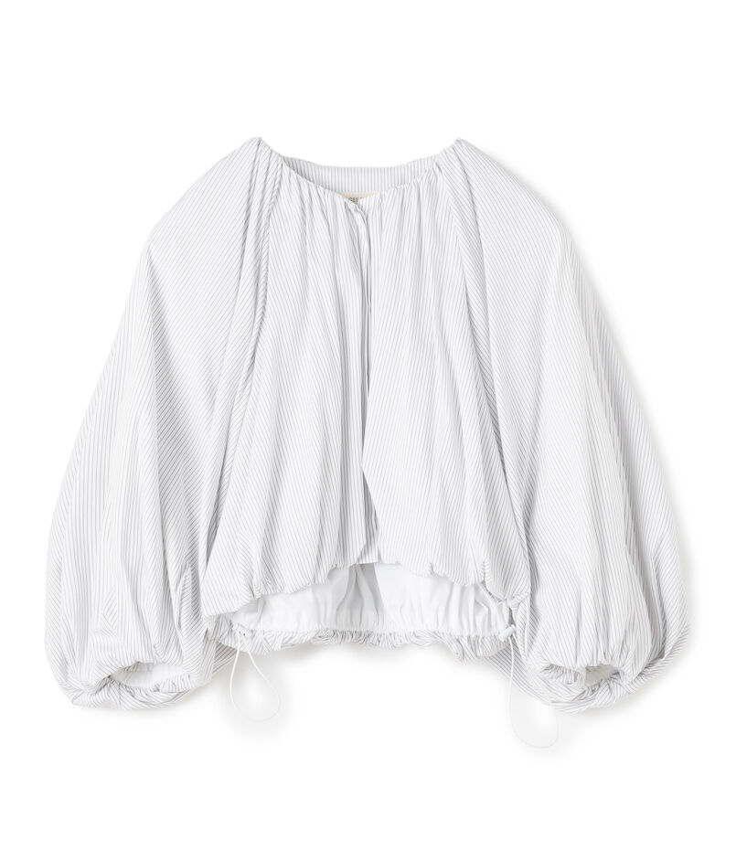 コットンストレッチポプリン クロップドバブルブルゾン