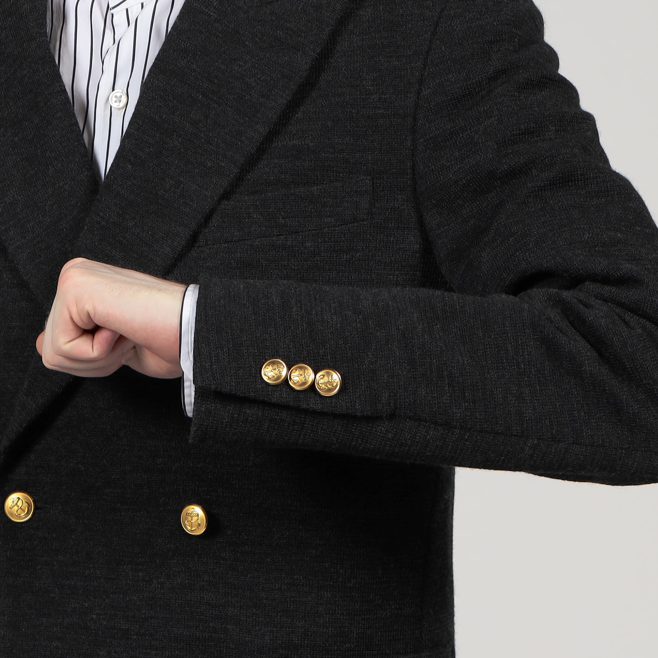 □ウールコットンダブルニット ダブルブレステッド6Bブレザー