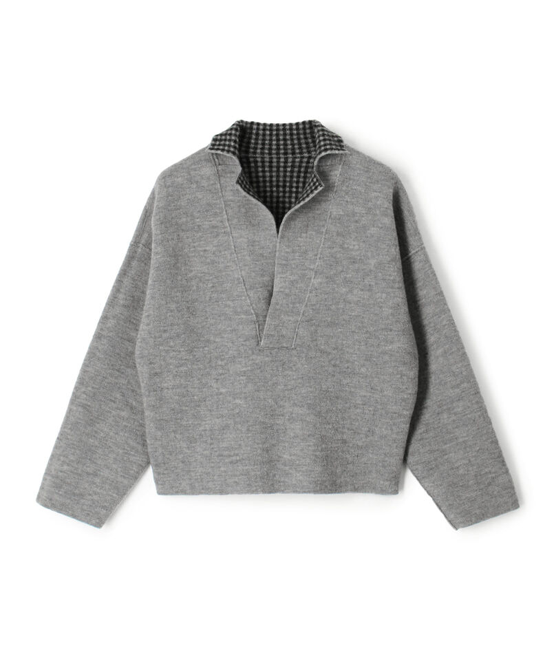 ウールジャカード スキッパープルオーバー